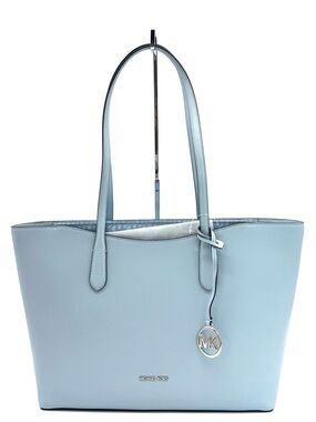 Michael Kors Arden Large Leather Tote Bag Pale Ocean Blue